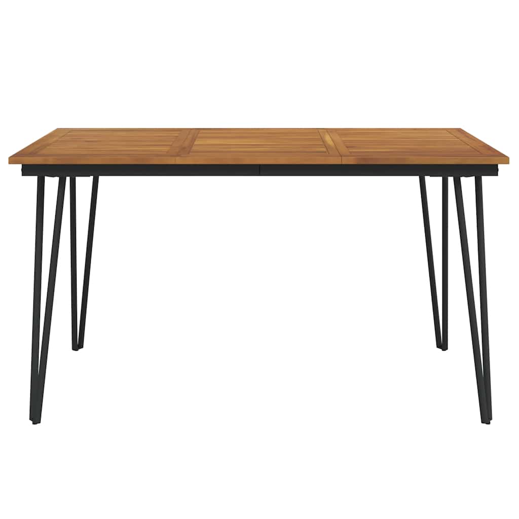vidaXL Garden Table with Hairpin Legs 140x80x75 cm Solid Wood Acacia - Brown