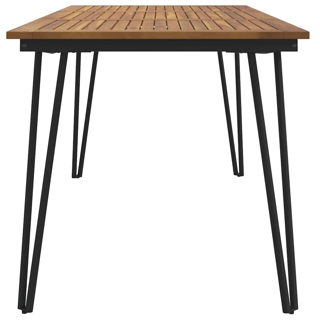 vidaXL Garden Table with Hairpin Legs 140x80x75 cm Solid Wood Acacia - Brown