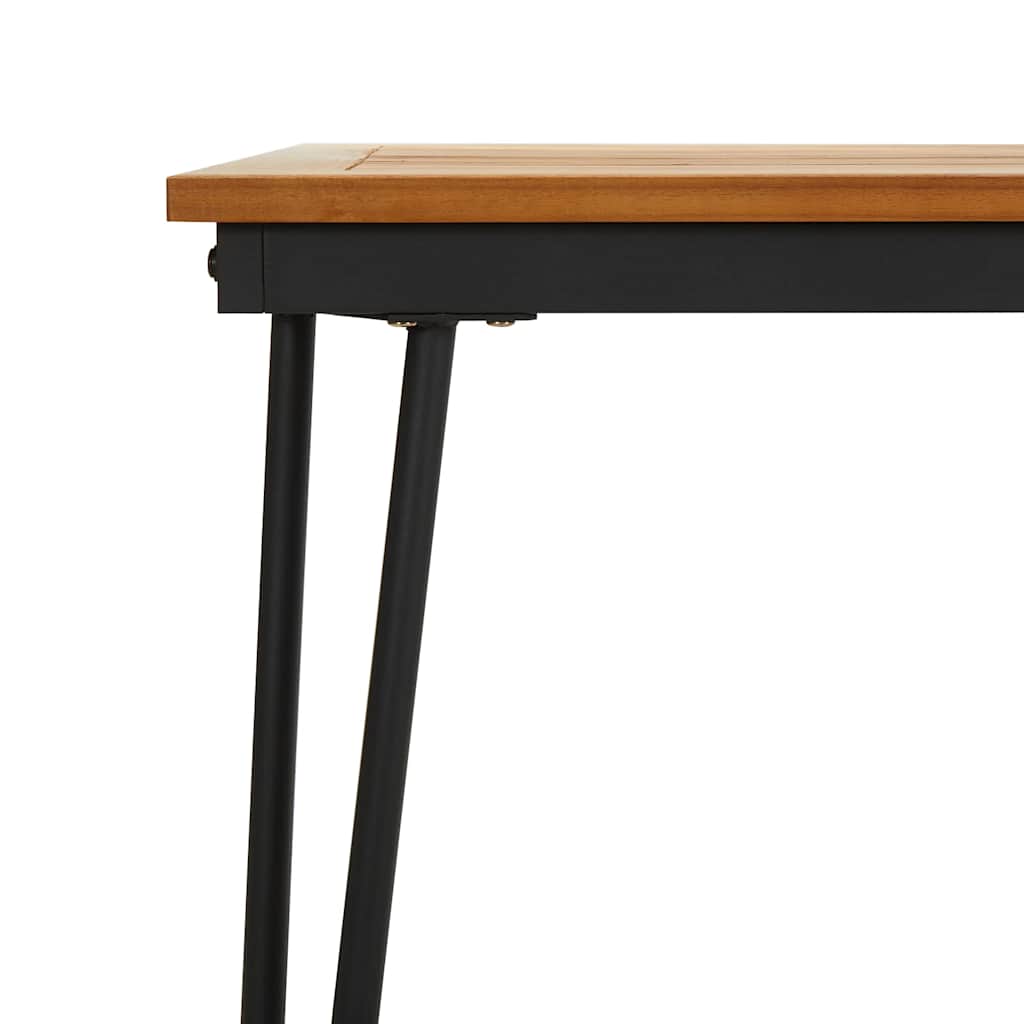 vidaXL Garden Table with Hairpin Legs 140x80x75 cm Solid Wood Acacia - Brown