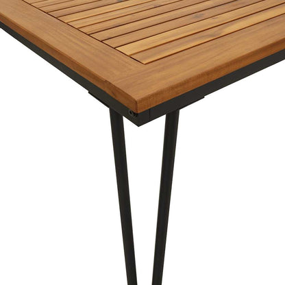 vidaXL Garden Table with Hairpin Legs 140x80x75 cm Solid Wood Acacia - Brown