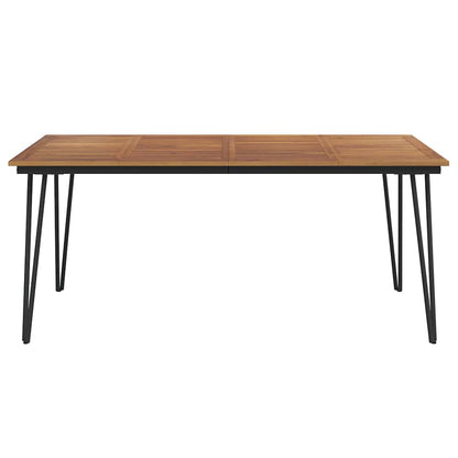 vidaXL Garden Table with Hairpin Legs 180x90x75 cm Solid Wood Acacia - Brown