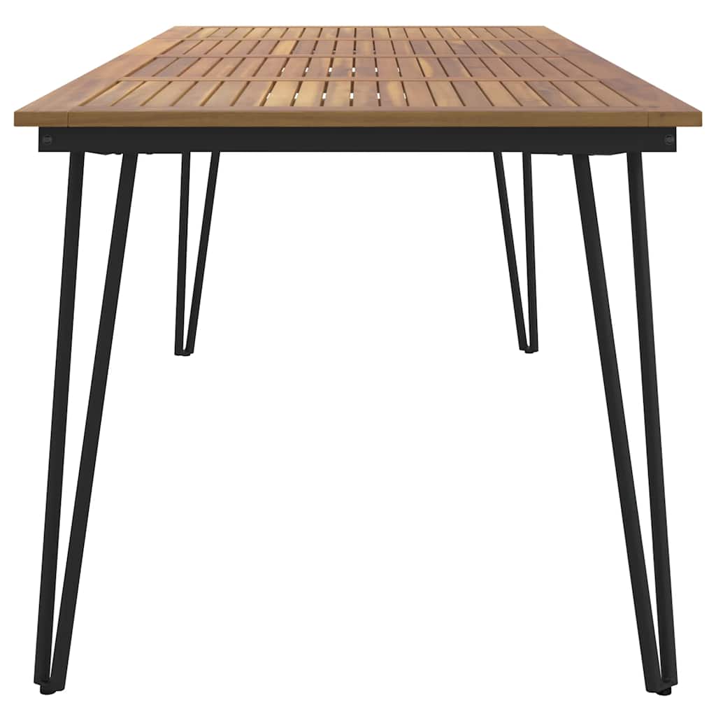 vidaXL Garden Table with Hairpin Legs 180x90x75 cm Solid Wood Acacia - Brown