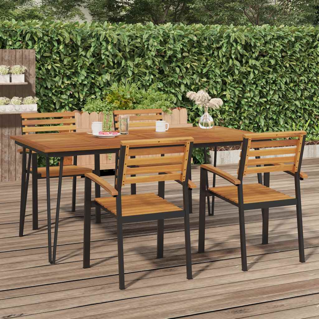 vidaXL Garden Table with Hairpin Legs 180x90x75 cm Solid Wood Acacia - Brown
