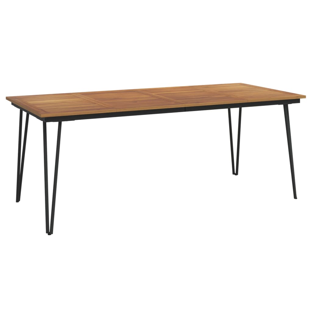 vidaXL Garden Table with Hairpin Legs 200x90x75 cm Solid Wood Acacia - Brown