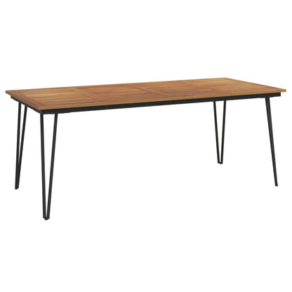 vidaXL Garden Table with Hairpin Legs 200x90x75 cm Solid Wood Acacia - Brown