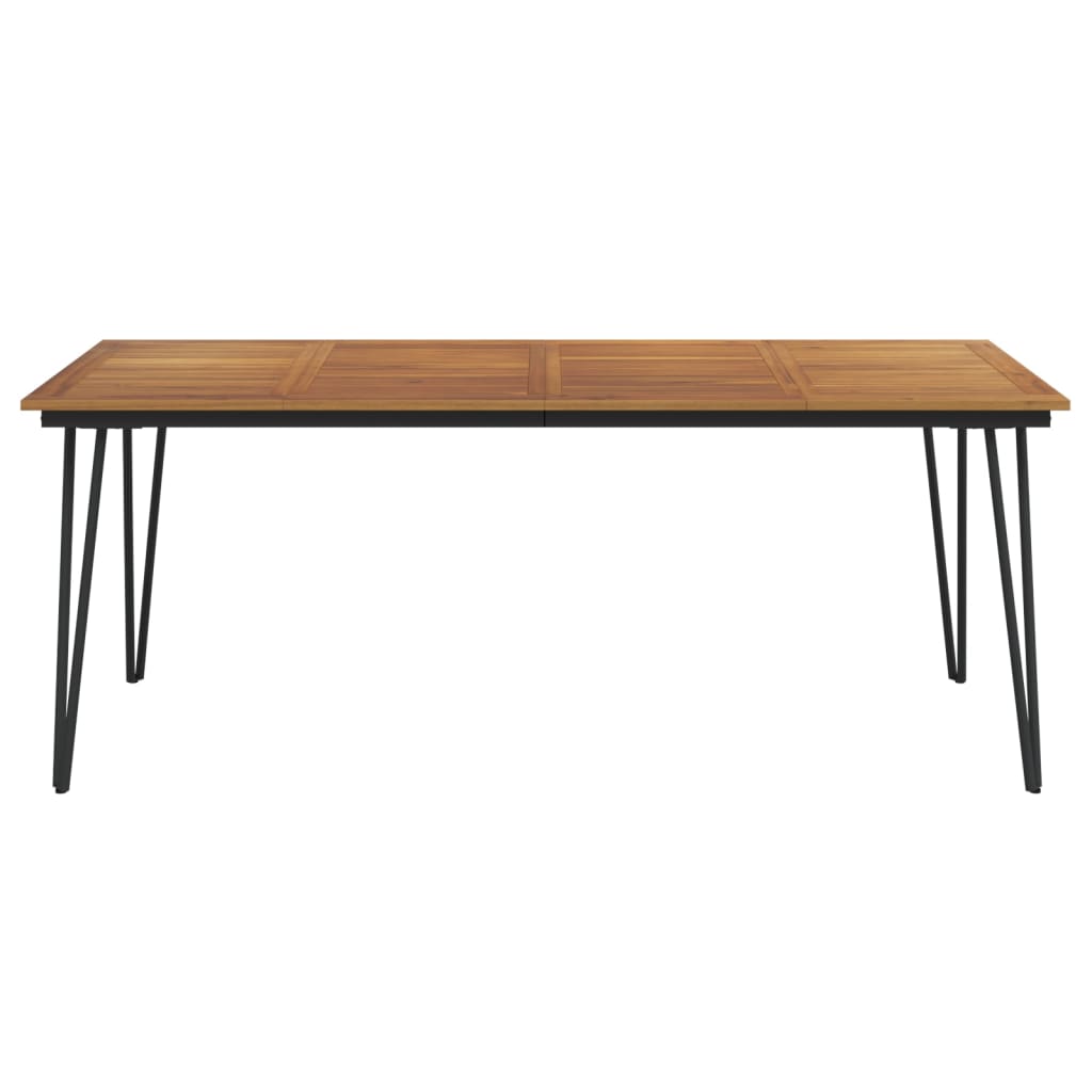 vidaXL Garden Table with Hairpin Legs 200x90x75 cm Solid Wood Acacia - Brown