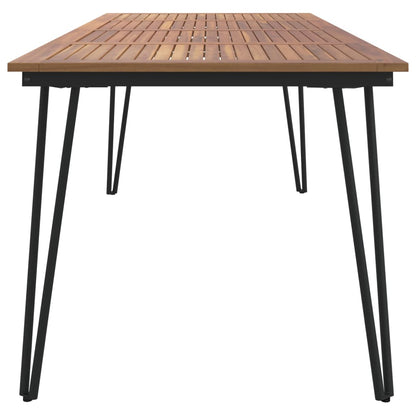 vidaXL Garden Table with Hairpin Legs 200x90x75 cm Solid Wood Acacia - Brown