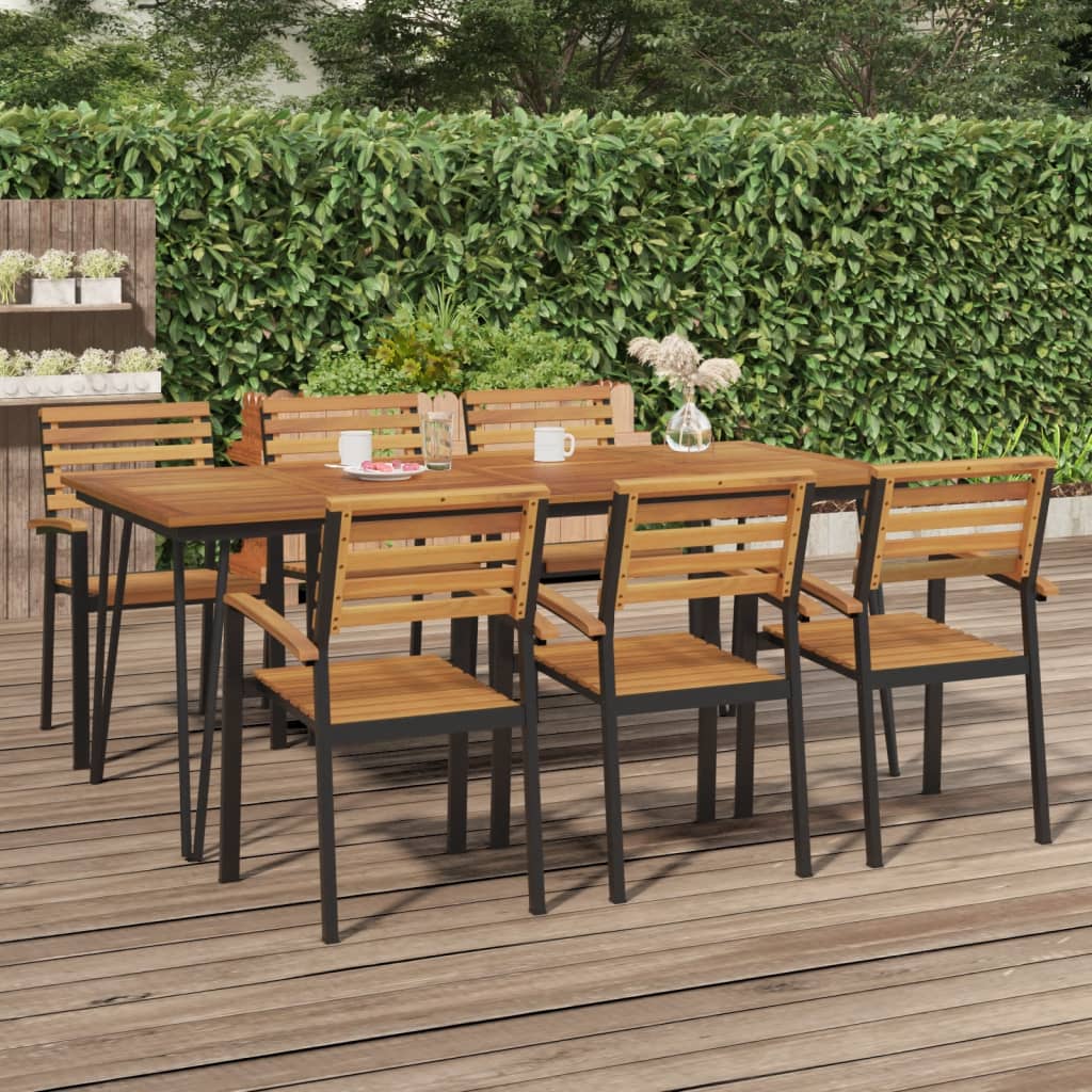 vidaXL Garden Table with Hairpin Legs 200x90x75 cm Solid Wood Acacia - Brown