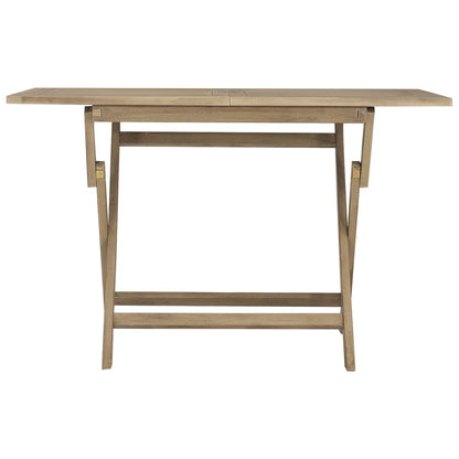 vidaXL Folding Garden Table Grey 120x70x75 cm Solid Wood Teak - Brown
