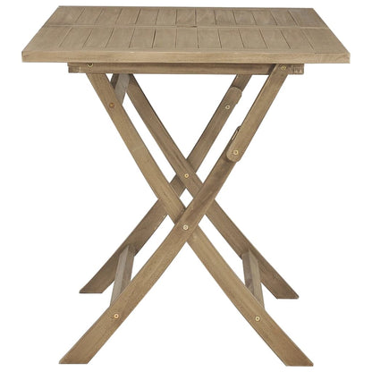 vidaXL Folding Garden Table Grey 120x70x75 cm Solid Wood Teak - Brown