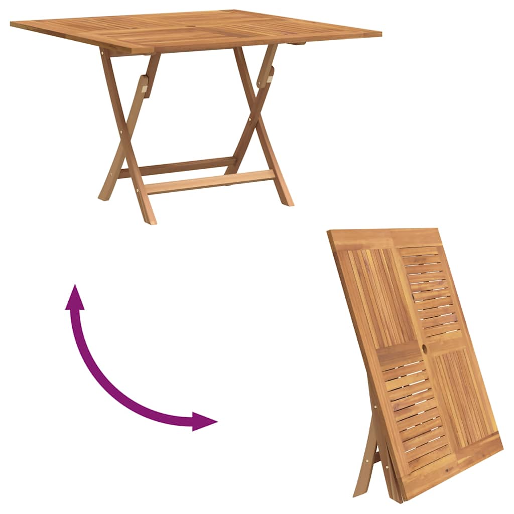 vidaXL Folding Garden Table 110x110x75 cm Solid Wood Teak - Brown