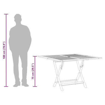 vidaXL Folding Garden Table 110x110x75 cm Solid Wood Teak - Brown