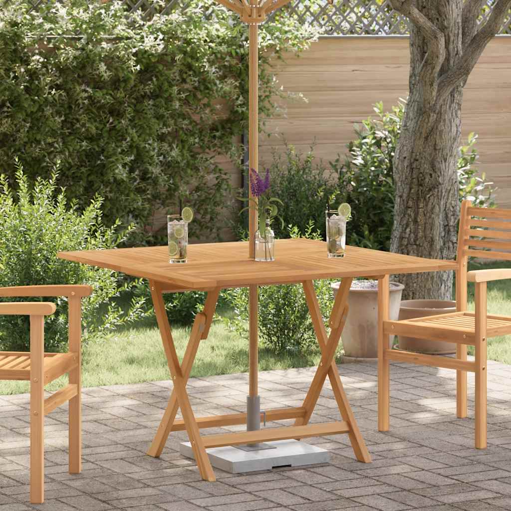 vidaXL Folding Garden Table 110x110x75 cm Solid Wood Teak - Brown