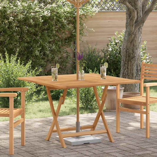 vidaXL Folding Garden Table 110x110x75 cm Solid Wood Teak - Brown