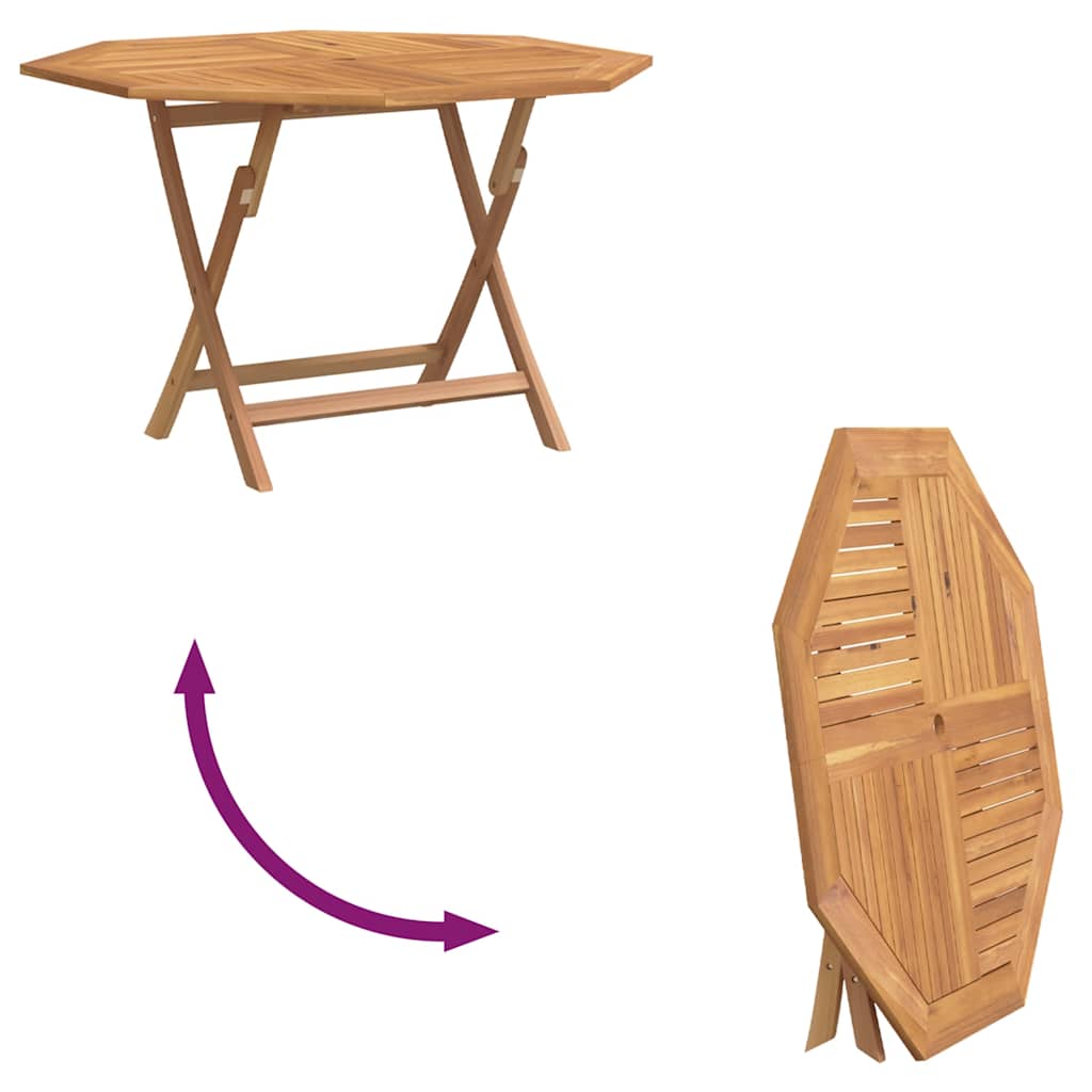 vidaXL Folding Garden Table 110x110x75 cm Solid Wood Teak - Brown - 25140