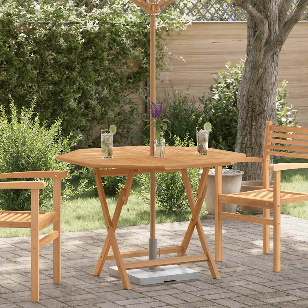 vidaXL Folding Garden Table 110x110x75 cm Solid Wood Teak - Brown - 25140