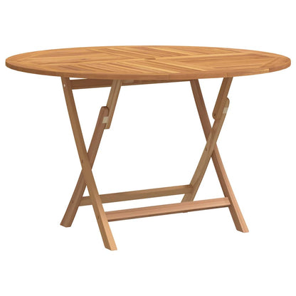 vidaXL Folding Garden Table Ø 110x75 cm Solid Wood Teak - Brown