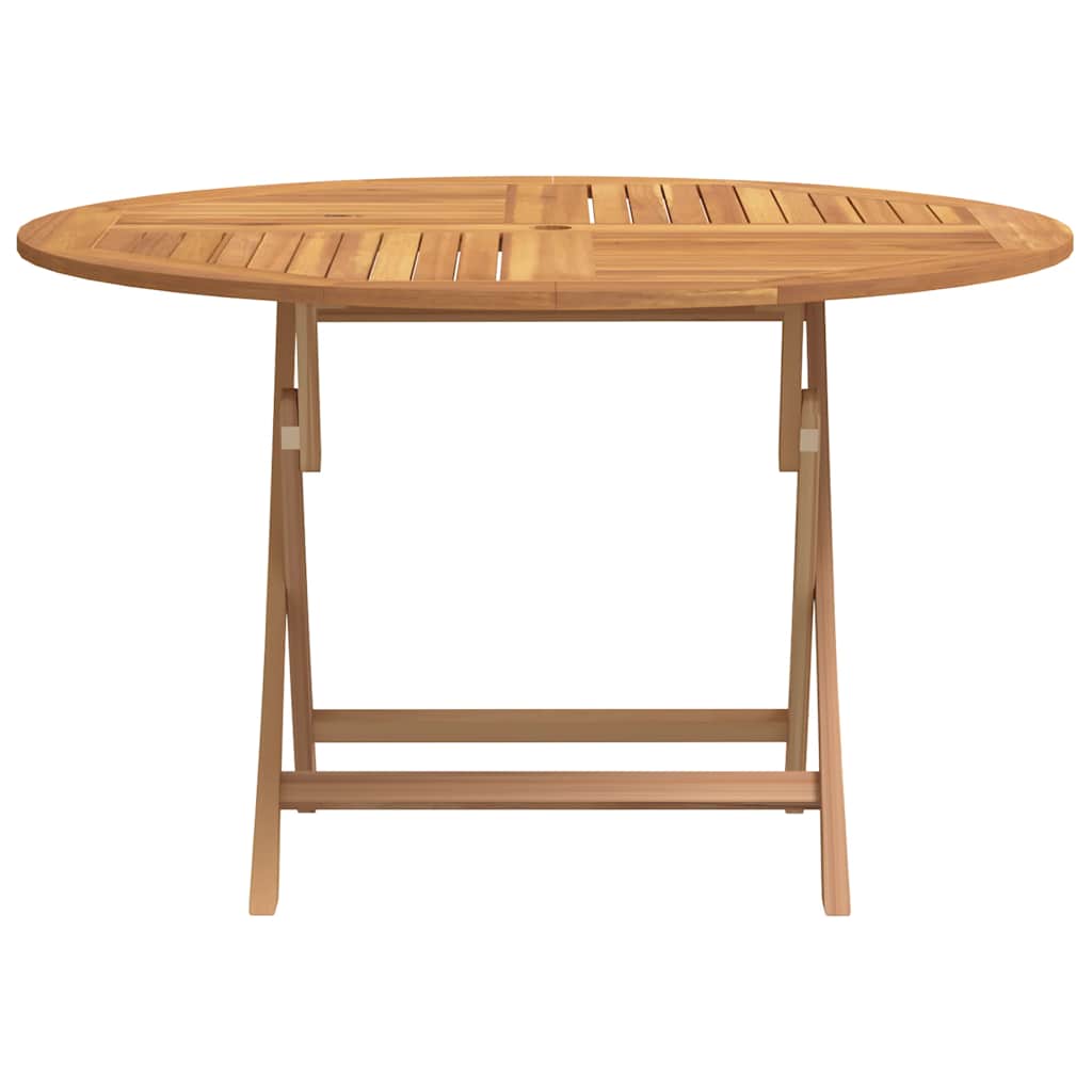 vidaXL Folding Garden Table Ø 110x75 cm Solid Wood Teak - Brown