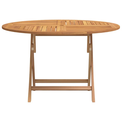 vidaXL Folding Garden Table Ø 110x75 cm Solid Wood Teak - Brown