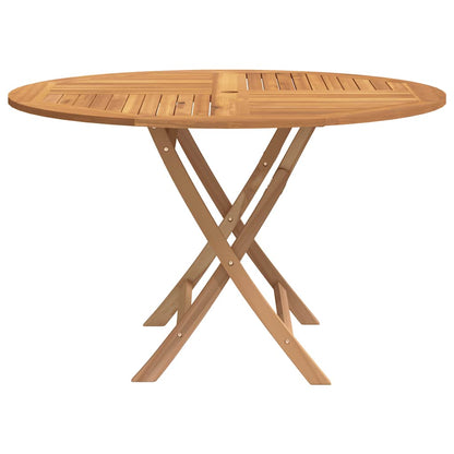 vidaXL Folding Garden Table Ø 110x75 cm Solid Wood Teak - Brown