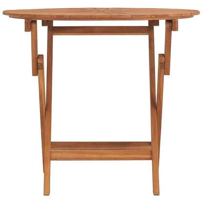 vidaXL Folding Garden Table Ø 85x75 cm Solid Wood Teak - Brown