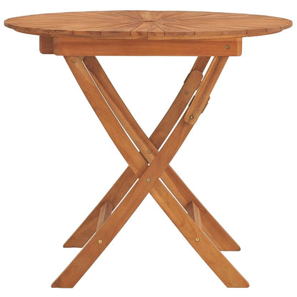 vidaXL Folding Garden Table Ø 85x75 cm Solid Wood Teak - Brown