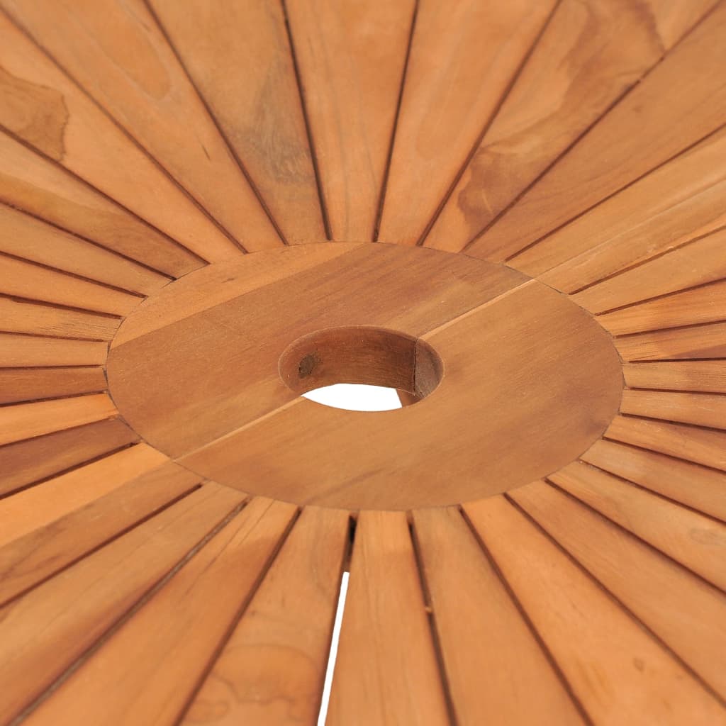 vidaXL Folding Garden Table Ø 85x75 cm Solid Wood Teak - Brown