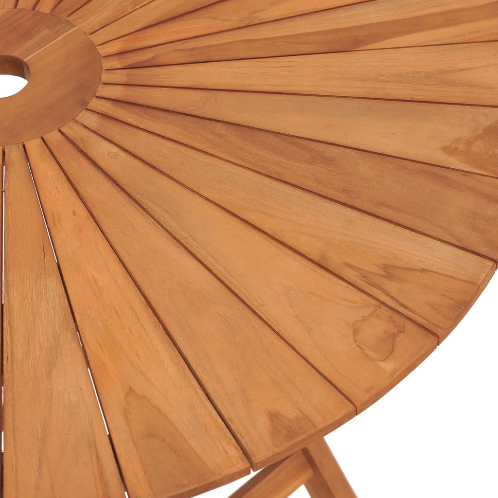 vidaXL Folding Garden Table Ø 85x75 cm Solid Wood Teak - Brown