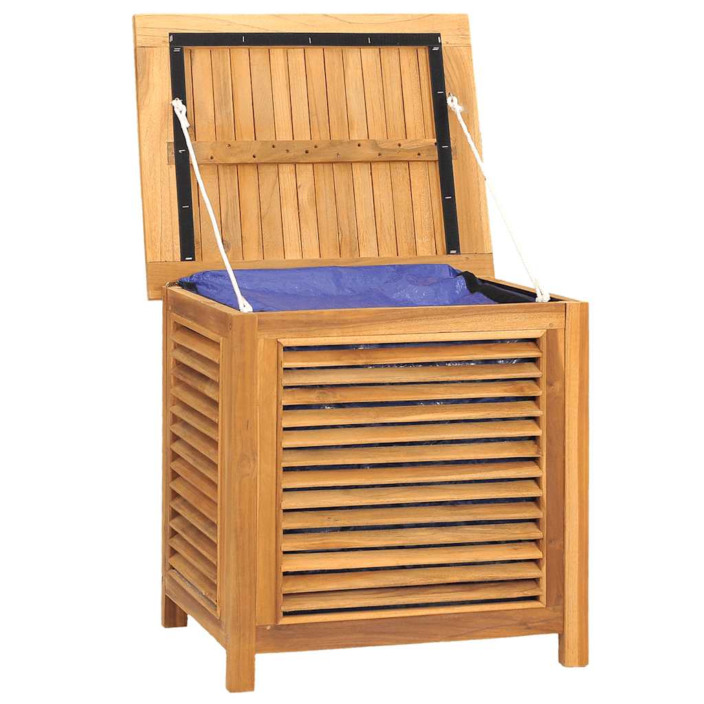 vidaXL Garden Storage Box with Bag 60x50x58 cm Solid Wood Teak - Brown