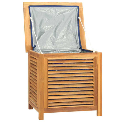 vidaXL Garden Storage Box with Bag 60x50x58 cm Solid Wood Teak - Brown