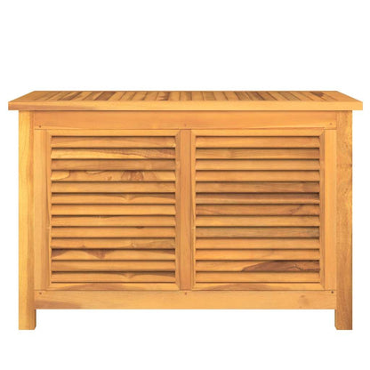 vidaXL Garden Storage Box with Bag 90x50x58 cm Solid Wood Teak - Brown