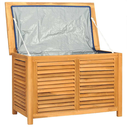 vidaXL Garden Storage Box with Bag 90x50x58 cm Solid Wood Teak - Brown