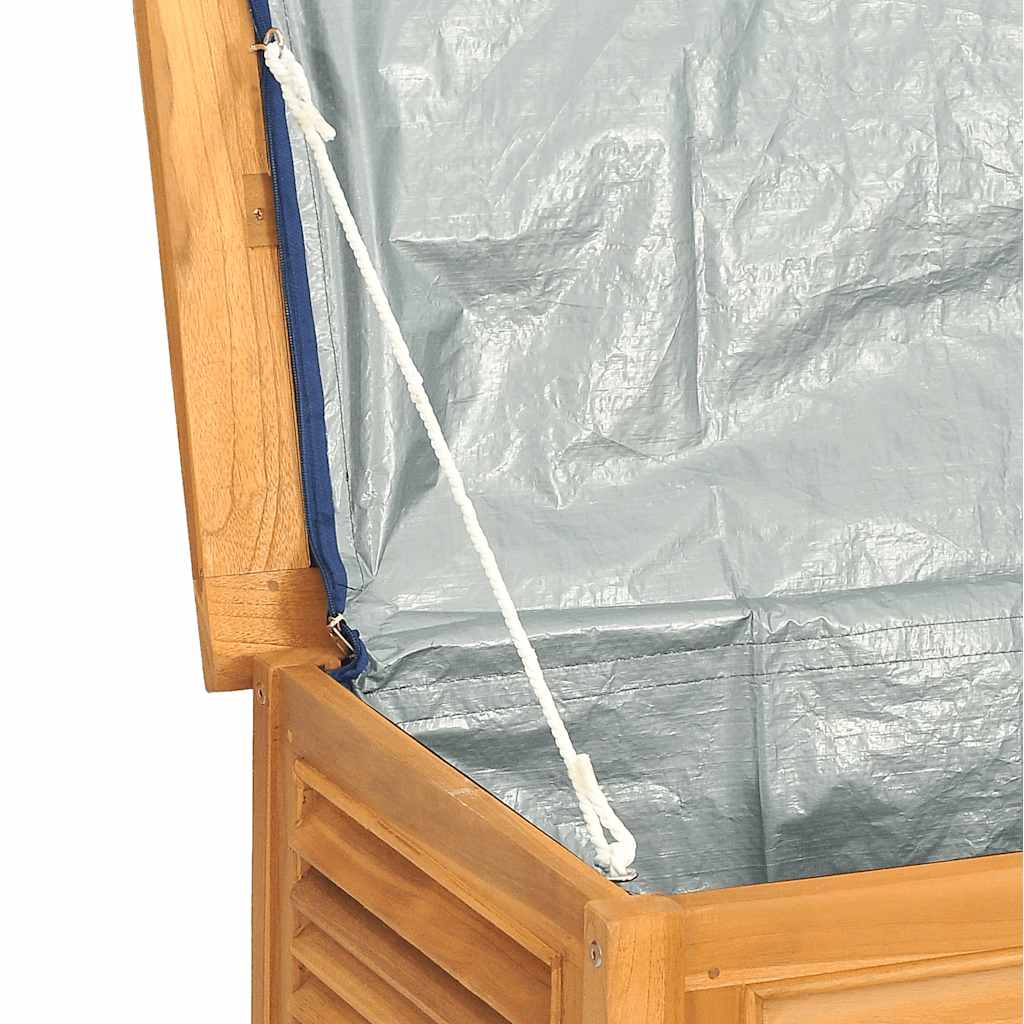 vidaXL Garden Storage Box with Bag 90x50x58 cm Solid Wood Teak - Brown