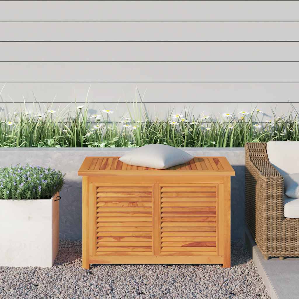 vidaXL Garden Storage Box with Bag 90x50x58 cm Solid Wood Teak - Brown