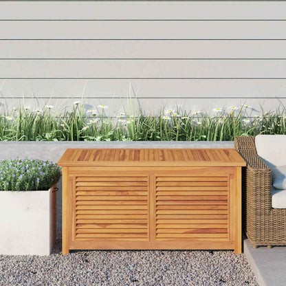 vidaXL Garden Storage Box with Bag 114x50x58 cm Solid Wood Teak - Brown