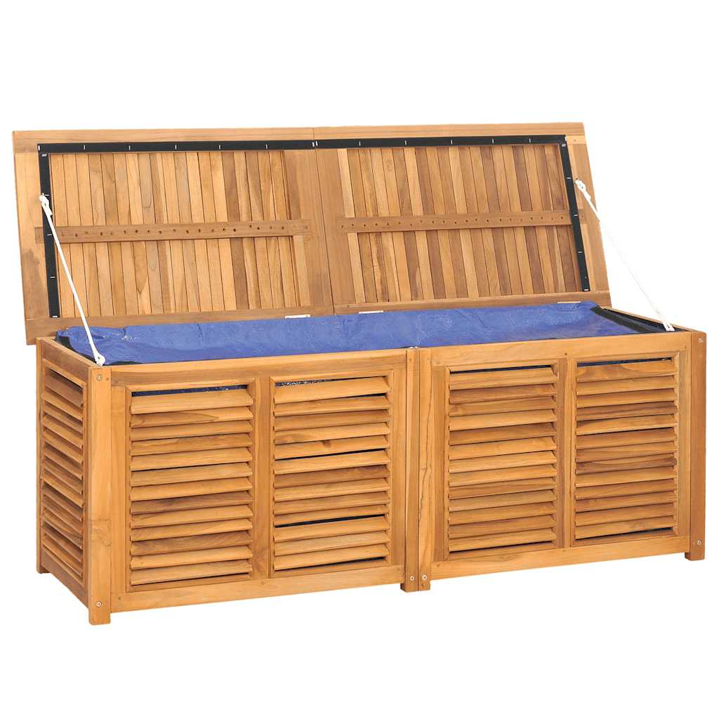 vidaXL Garden Storage Box with Bag 150x50x55 cm Solid Wood Teak - Brown