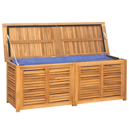 vidaXL Garden Storage Box with Bag 150x50x55 cm Solid Wood Teak - Brown