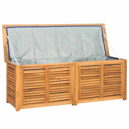 vidaXL Garden Storage Box with Bag 150x50x55 cm Solid Wood Teak - Brown