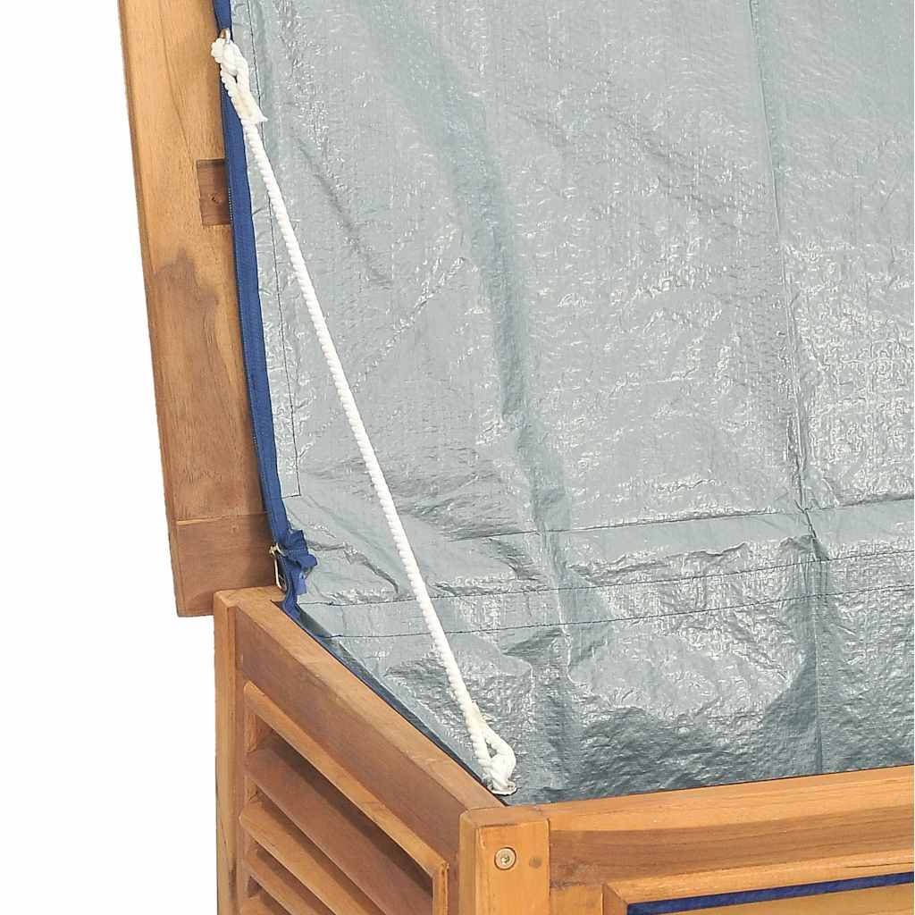 vidaXL Garden Storage Box with Bag 150x50x55 cm Solid Wood Teak - Brown