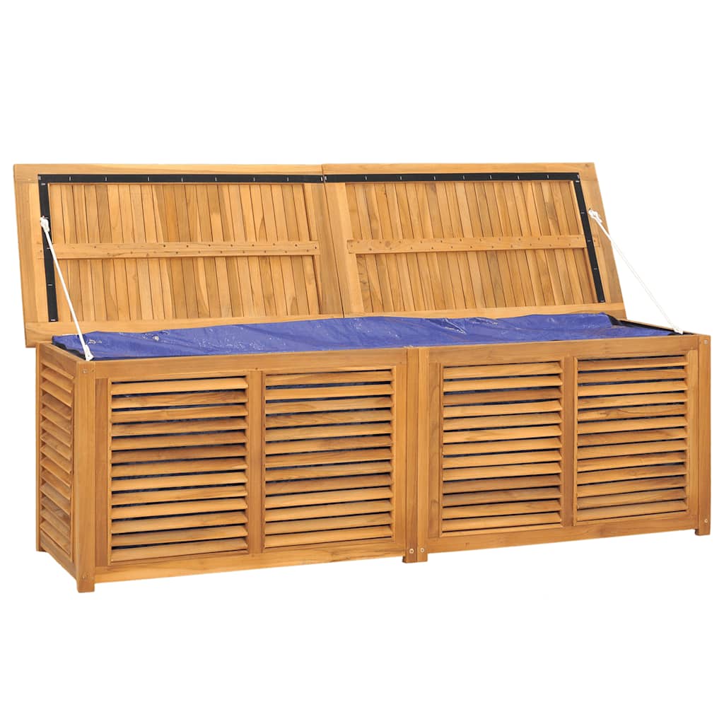 vidaXL Garden Storage Box with Bag 175x50x55 cm Solid Wood Teak - Brown