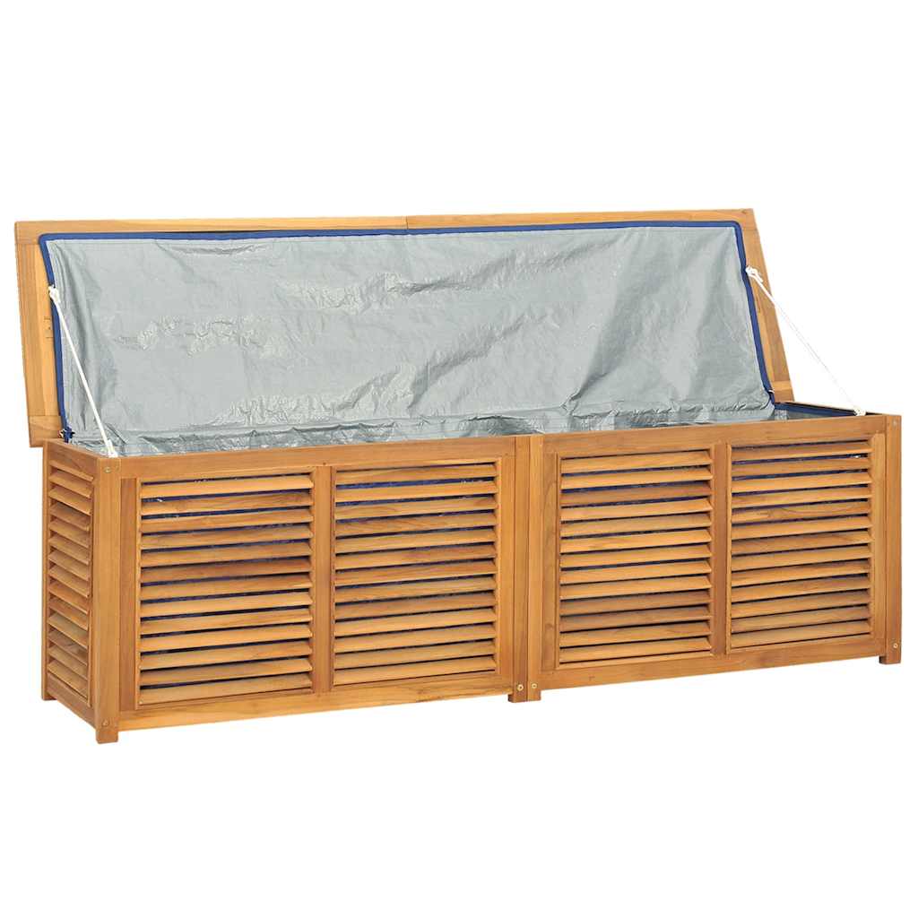 vidaXL Garden Storage Box with Bag 175x50x55 cm Solid Wood Teak - Brown
