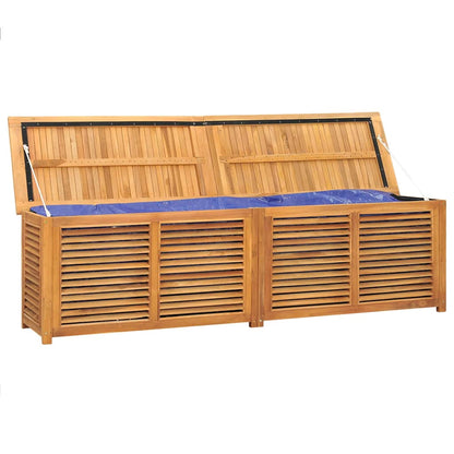 vidaXL Garden Storage Box with Bag 200x50x55 cm Solid Wood Teak - Brown