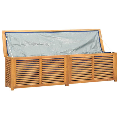 vidaXL Garden Storage Box with Bag 200x50x55 cm Solid Wood Teak - Brown