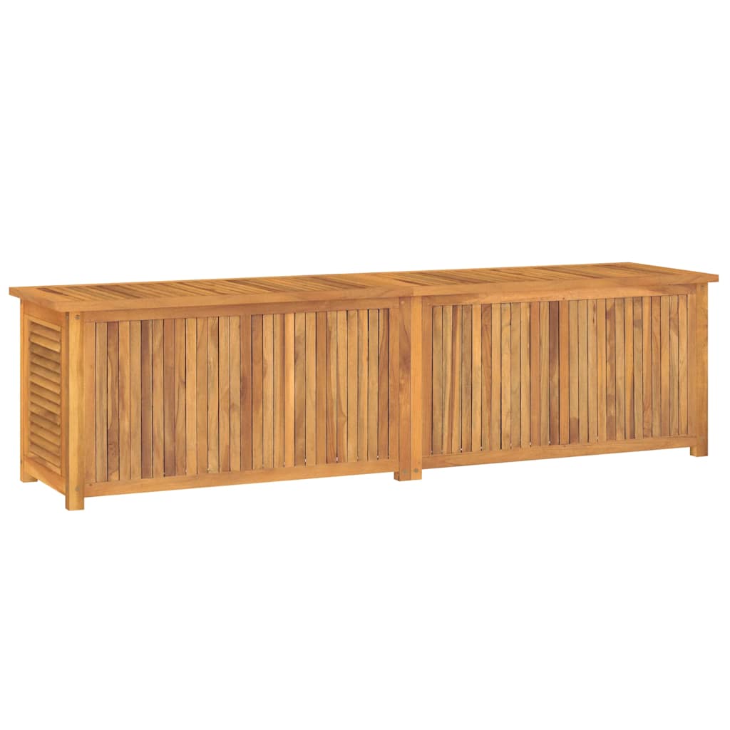 vidaXL Garden Storage Box with Bag 200x50x55 cm Solid Wood Teak - Brown
