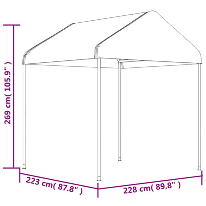 vidaXL Gazebo with Roof White 11.15x2.28x2.69 m Polyethylene