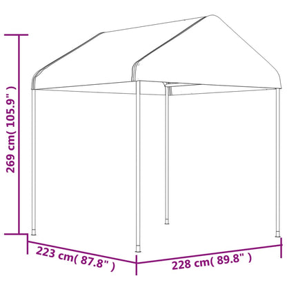 vidaXL Gazebo with Roof White 15.61x2.28x2.69 m Polyethylene