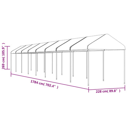 vidaXL Gazebo with Roof White 17.84x2.28x2.69 m Polyethylene