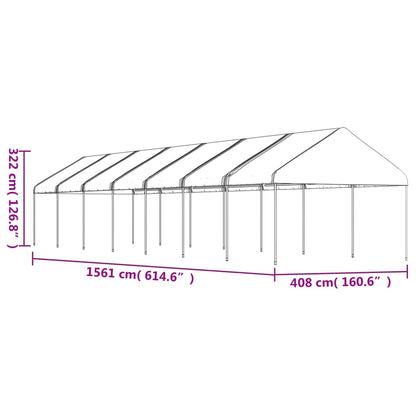 vidaXL Gazebo with Roof White 15.61x4.08x3.22 m Polyethylene