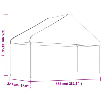 vidaXL Gazebo with Roof White 6.69x5.88x3.75 m Polyethylene