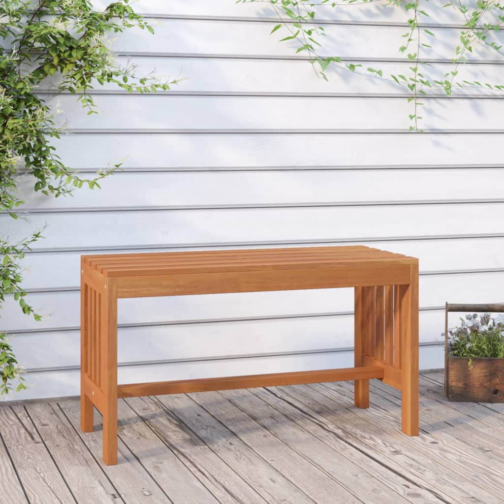 vidaXL Garden Bench 80 cm Solid Wood Eucalyptus - Brown - 80 x 35 x 45 cm
